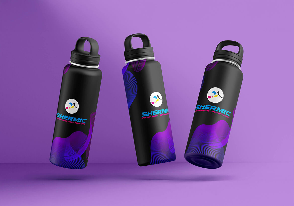 tumbler custom & botol minum custom di cetak dengan UV printing kualitas terbaik dan bisa juga di cetak dengan uv marking