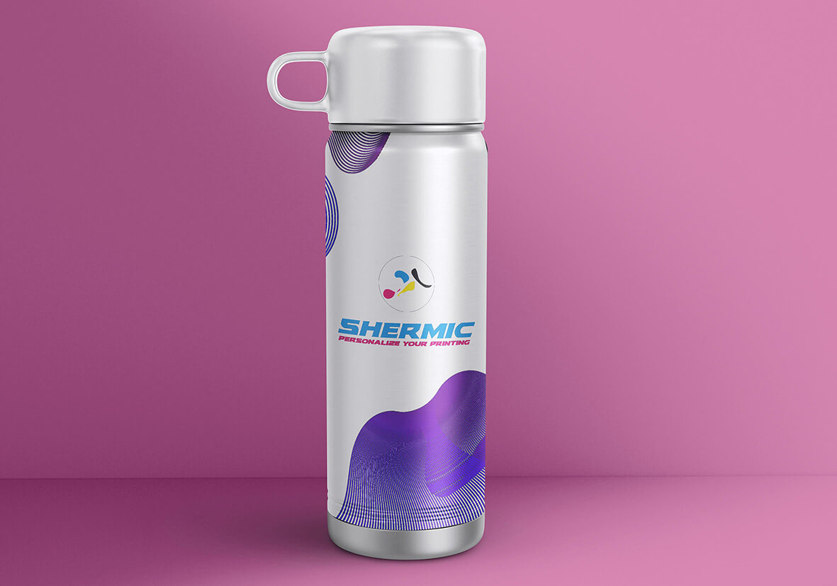 tumbler custom & botol minum custom di cetak dengan UV printing kualitas terbaik dan bisa juga di cetak dengan uv marking