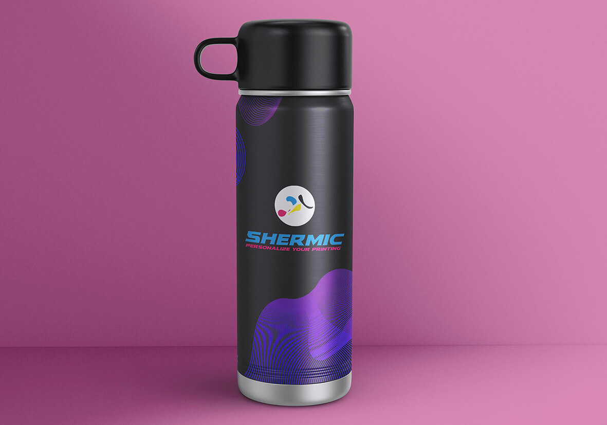 tumbler custom & botol minum custom di cetak dengan UV printing kualitas terbaik dan bisa juga di cetak dengan uv marking